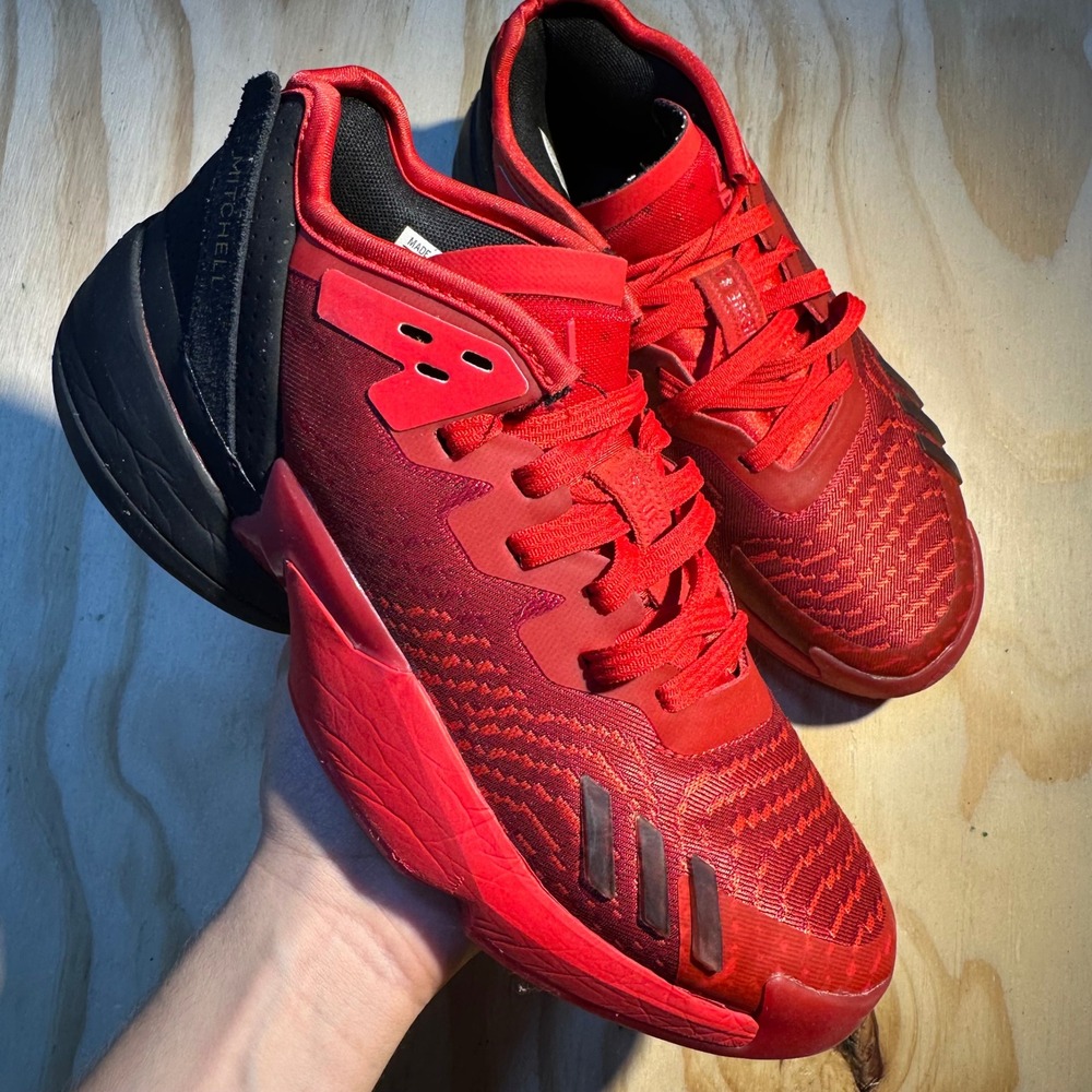 adidas Men's D.O.N. Issue 4 Scarlet Red Black Basketball Shoes Size 6.5